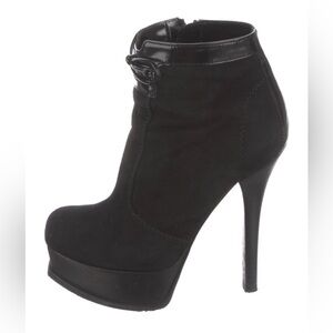 Fendi Black Suede Heel Ankle Boots